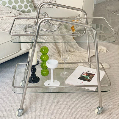Bagnoli Tempered Glass Side Tables 25.59"D