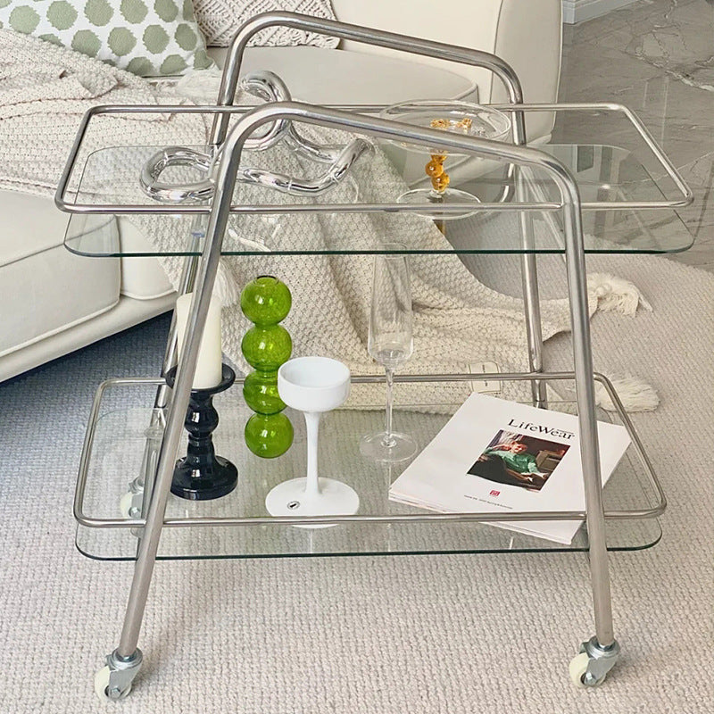 Bagnoli Tempered Glass Side Tables 25.59"D