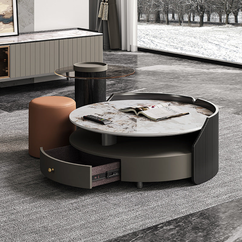 Bergamo Slate Coffee Table 21.65"D+35.43"D