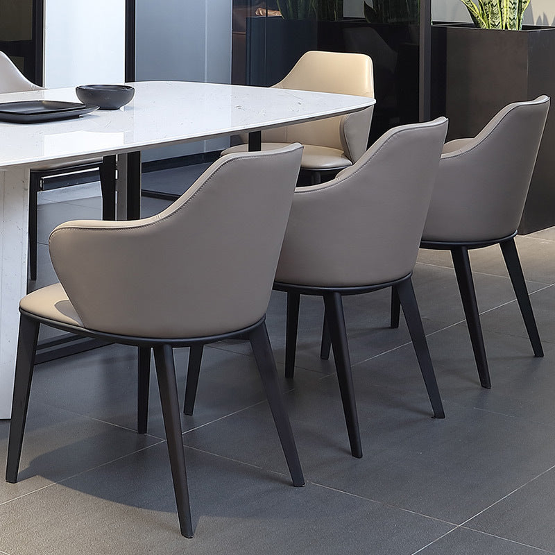 Pomezia Microfiber leather Dining Chairs 21.26"D (with 2 chairs)