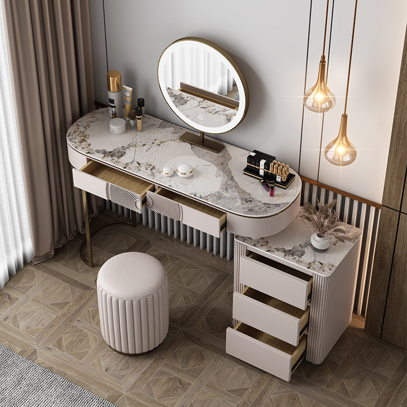 Gallarate Beige Slate Makeup Vanity 39.37"D+15.74"D