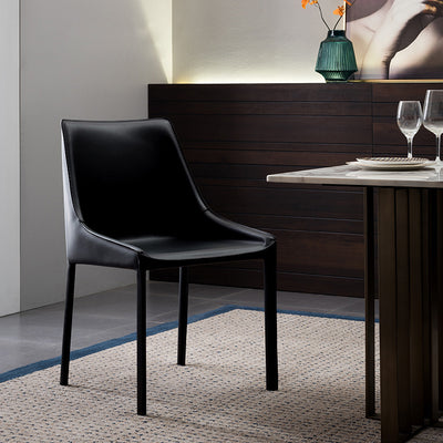 Oristano Orange Leather Dining Chairs 20.07"D (with 2 chairs)