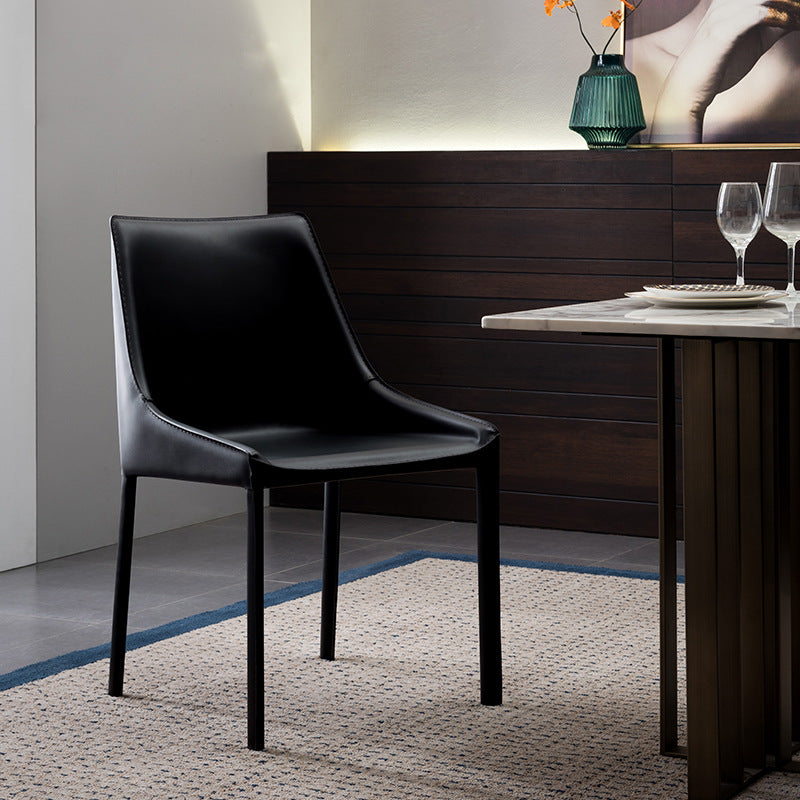 Oristano Orange Leather Dining Chairs 20.07"D (with 2 chairs)