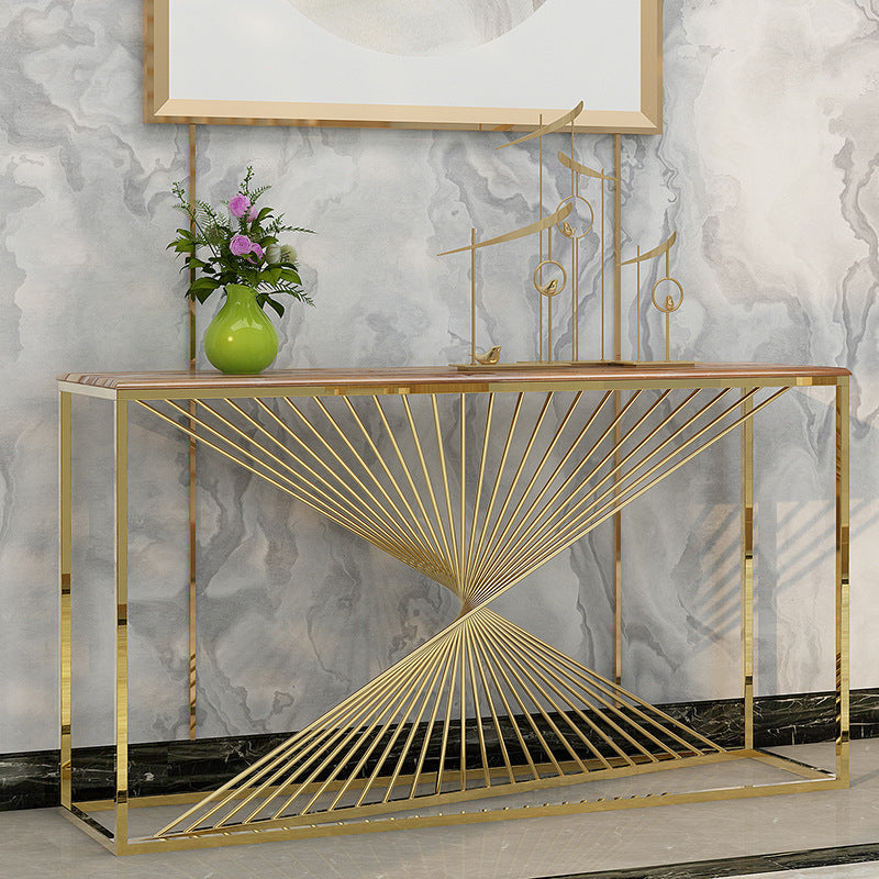 Iglesias Gold Marble Console Table 47.24"D