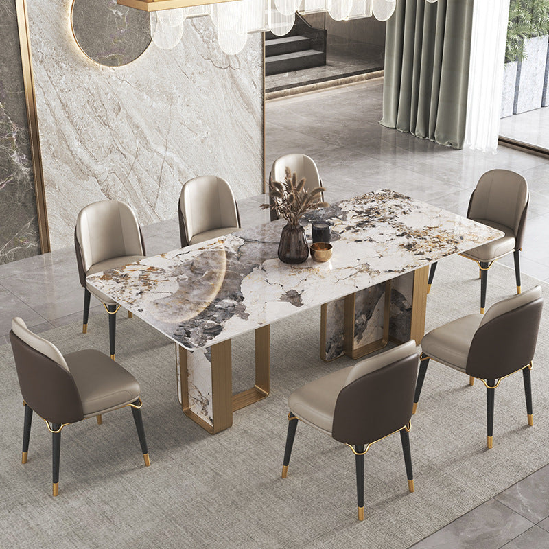 Garda Grey Nappa Leather Dining Chairs 20.86"D (with 2 chairs)