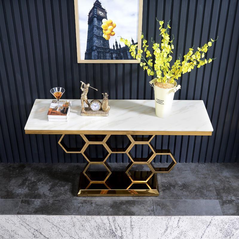  Sarcedo White Marble Console Table 47.24"D