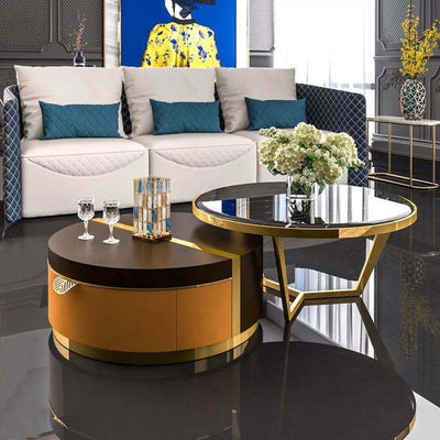 Bergamo  Marble Coffee Tables 31.49''D+27.56''D