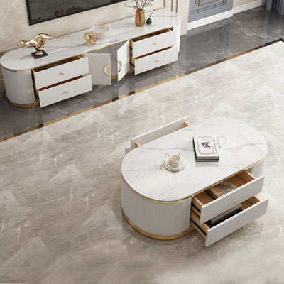 Biella White Slate TV Stand 70.86''D