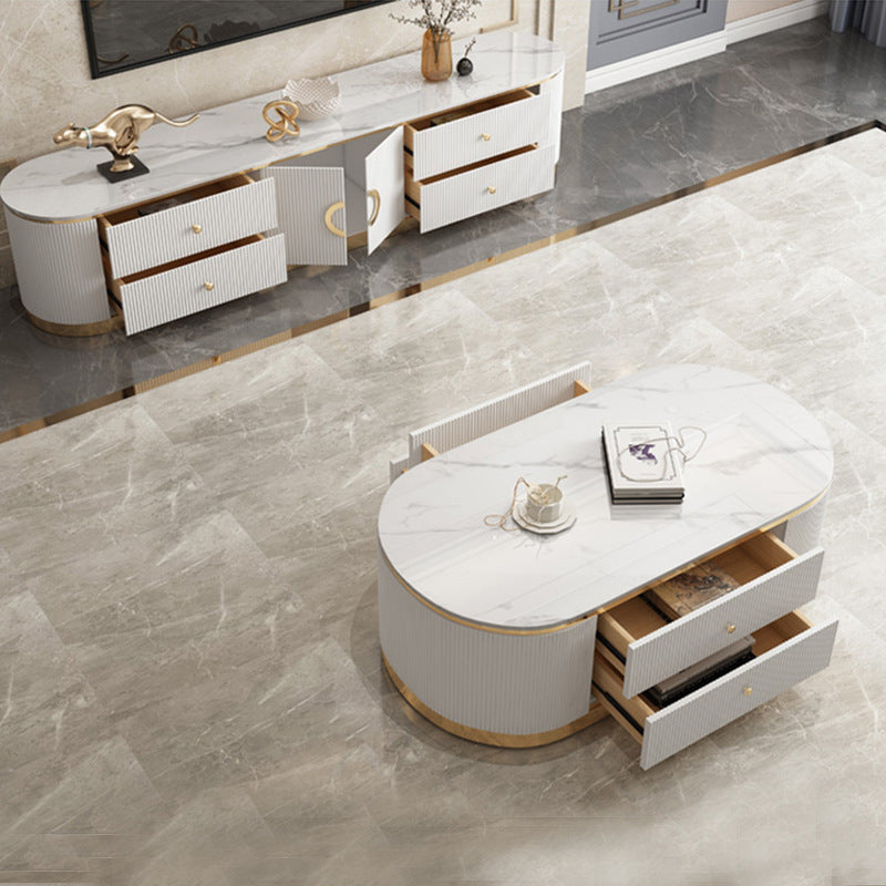 Biella White Slate TV Stand 70.86&