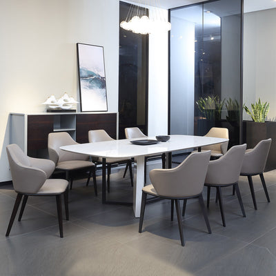 Pomezia Microfiber leather Dining Chairs 21.26"D (with 2 chairs)