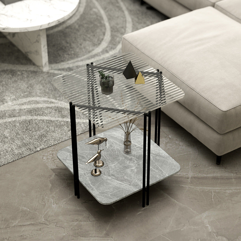 Bagnoli Side Table with Two Layers 19.68"D