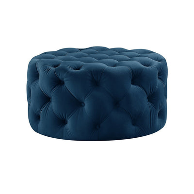 Udine Grey Velvet Ottoman 23.62"D