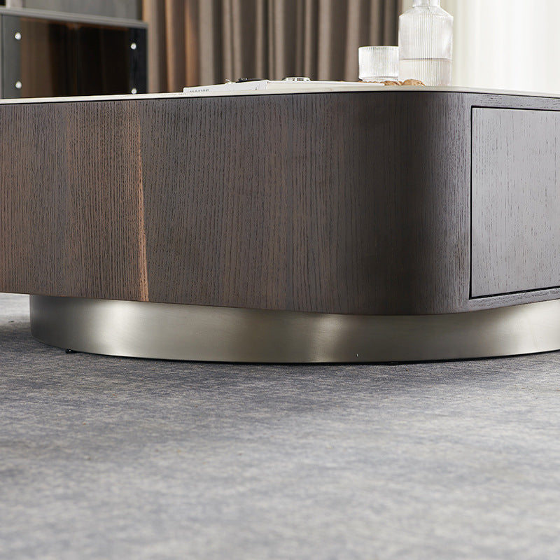 Bergamo White Slate Coffee Table 39.37"D