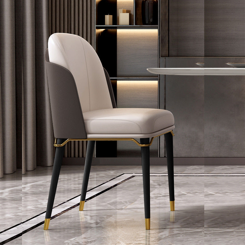 Garda Grey Nappa Leather Dining Chairs 20.86"D (with 2 chairs)