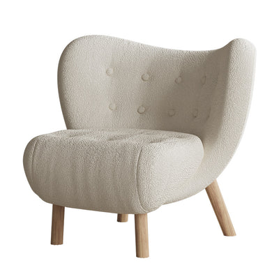 Vibo Valentia Beige Berer Fleece Lounge Chair 21.26"D