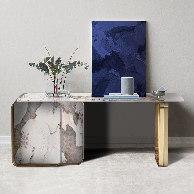 Lazio White Slate Console Table 59.06"