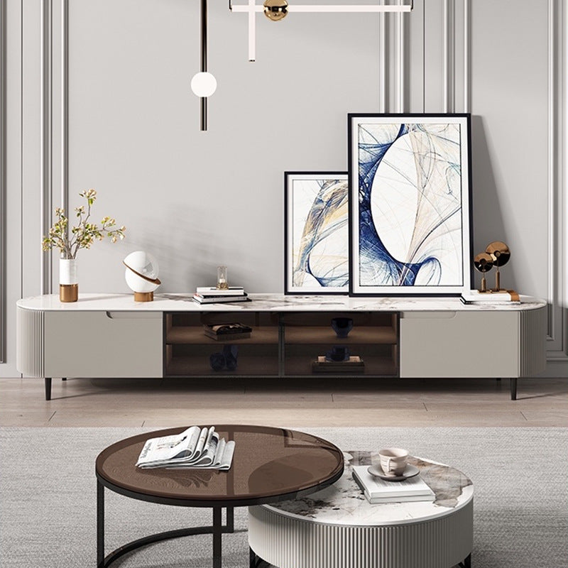 Battipaglia Grey+White Slate TV Stand 78.74"D