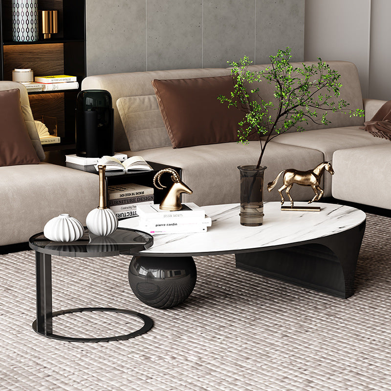 Bergamo White and Black Slate Coffee Tables 51.18&