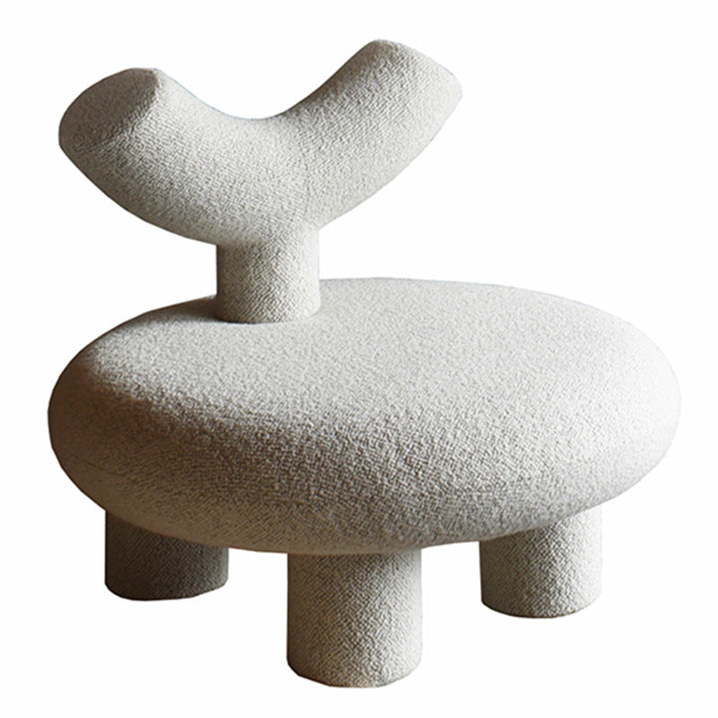 Palerm Sherpa Beige Stool Living Chair 27.56"D