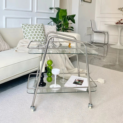 Bagnoli Tempered Glass Side Tables 25.59"D