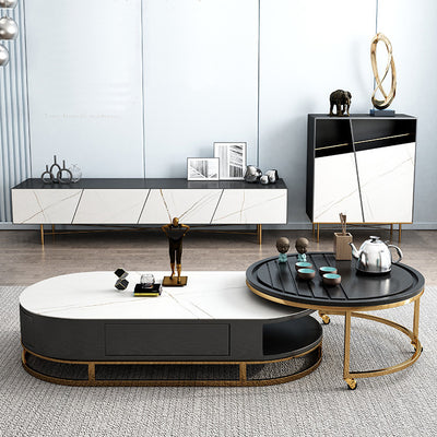 Biella Black Slate TV Stand 70.86''D