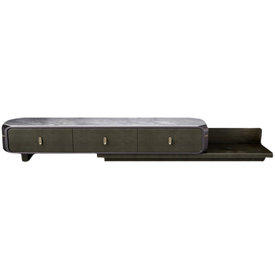 Battipaglia Slate TV Stand 70.86"D-133.85"D
