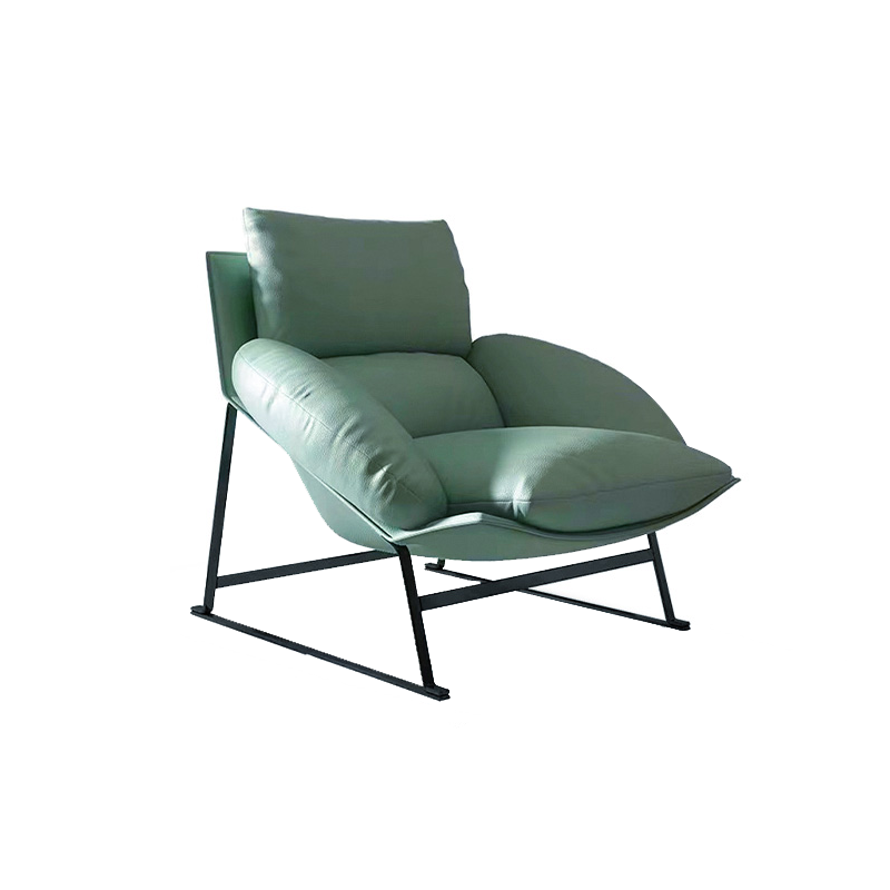 Olbia Green First Layer Leather Lounge Chairs 34.64"D