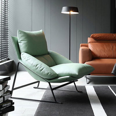Olbia Green First Layer Leather Lounge Chairs 34.64"D