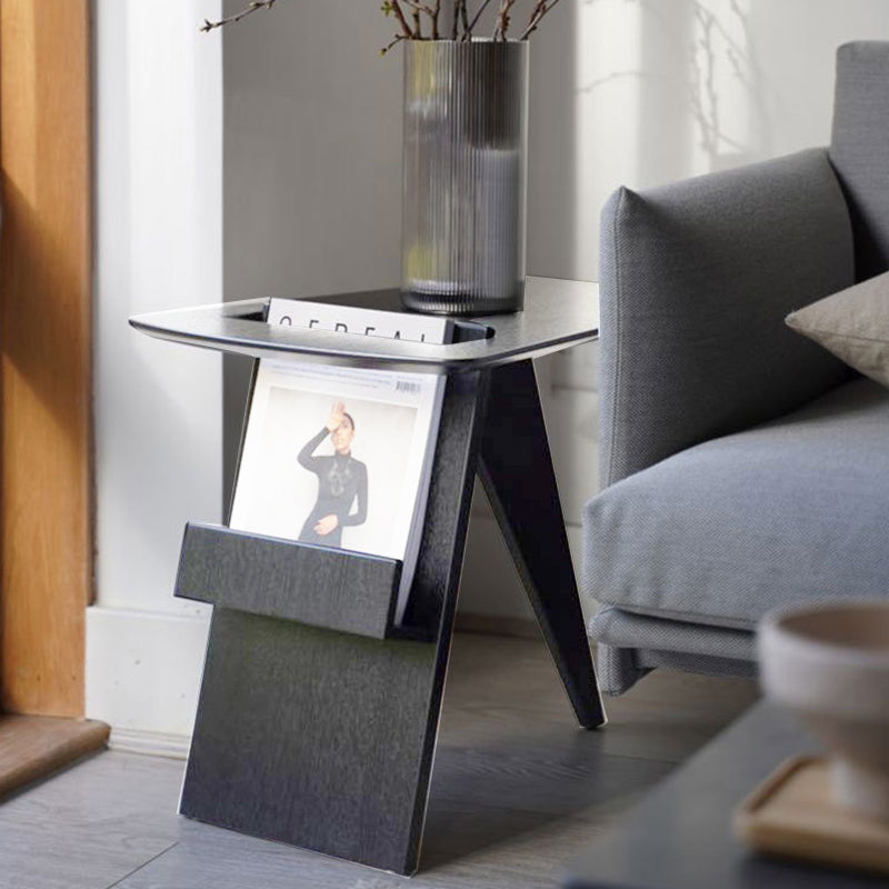Bagnoli Grey Solid Wood Side Table 22.63"D