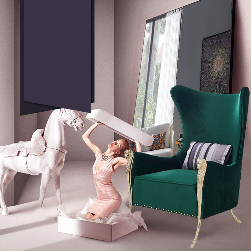 Empoli Blue Lint Lounge Chairs 24.41"D