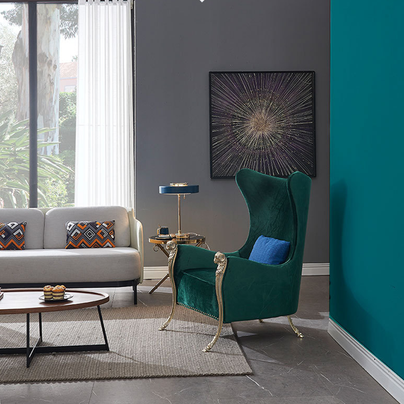 Empoli Blue Lint Lounge Chairs 24.41"D