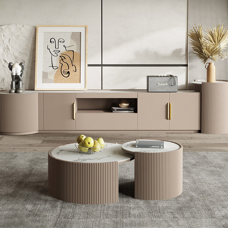 Arzignano  Marble  TV Stand 86.61"D+19.68"D