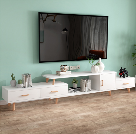 Arona White Solid Wood TV Stand 70.86&
