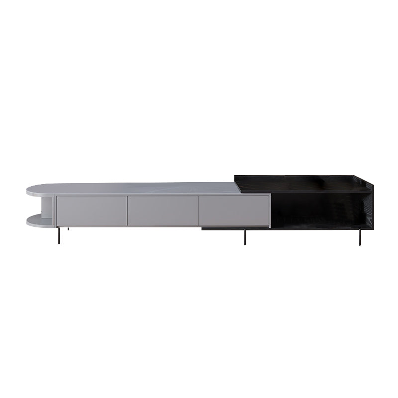 Arzachena White and Green Slate TV Stand 73.22"D-111.02"D
