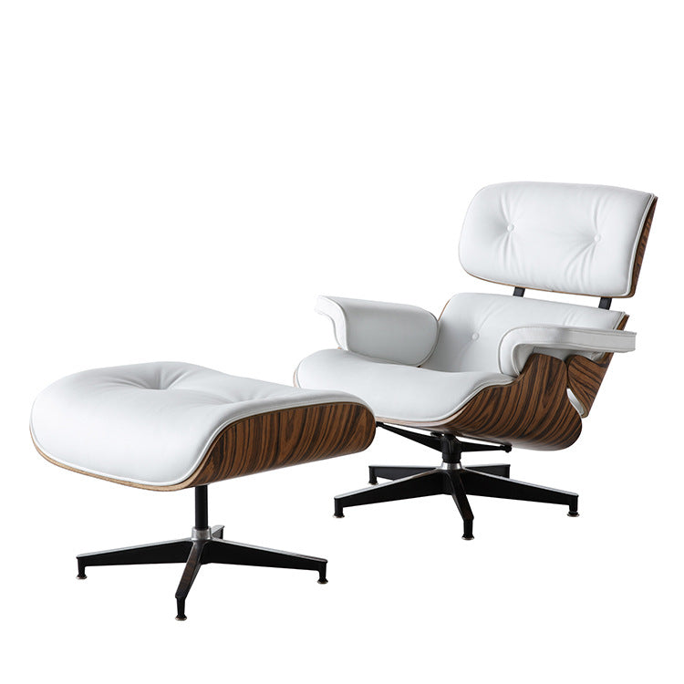 Palau White PU Lounge Chair 24.02"D+21.26"D