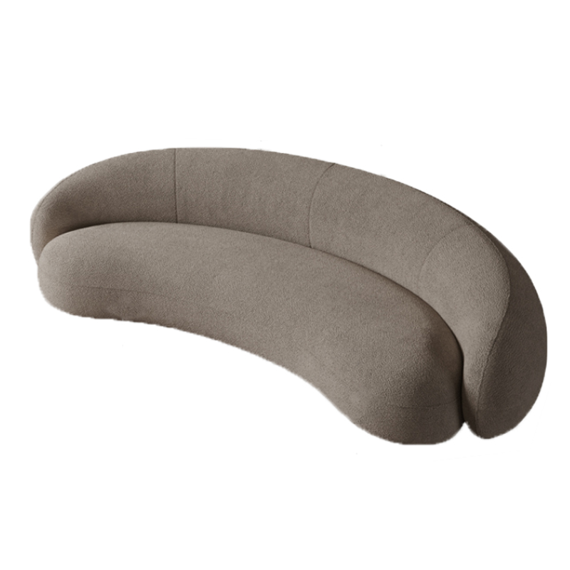Orosei  Grey Lambswool Polyester Sofa 90.55"D