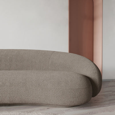 Orosei  Grey Lambswool Polyester Sofa 90.55"D
