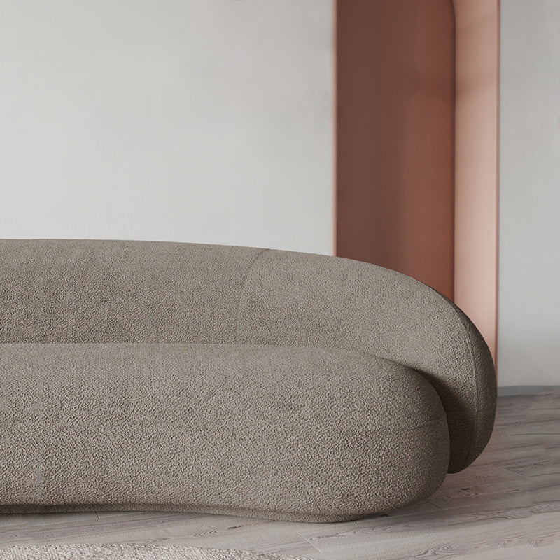 Orosei  Grey Lambswool Polyester Sofa 90.55"D