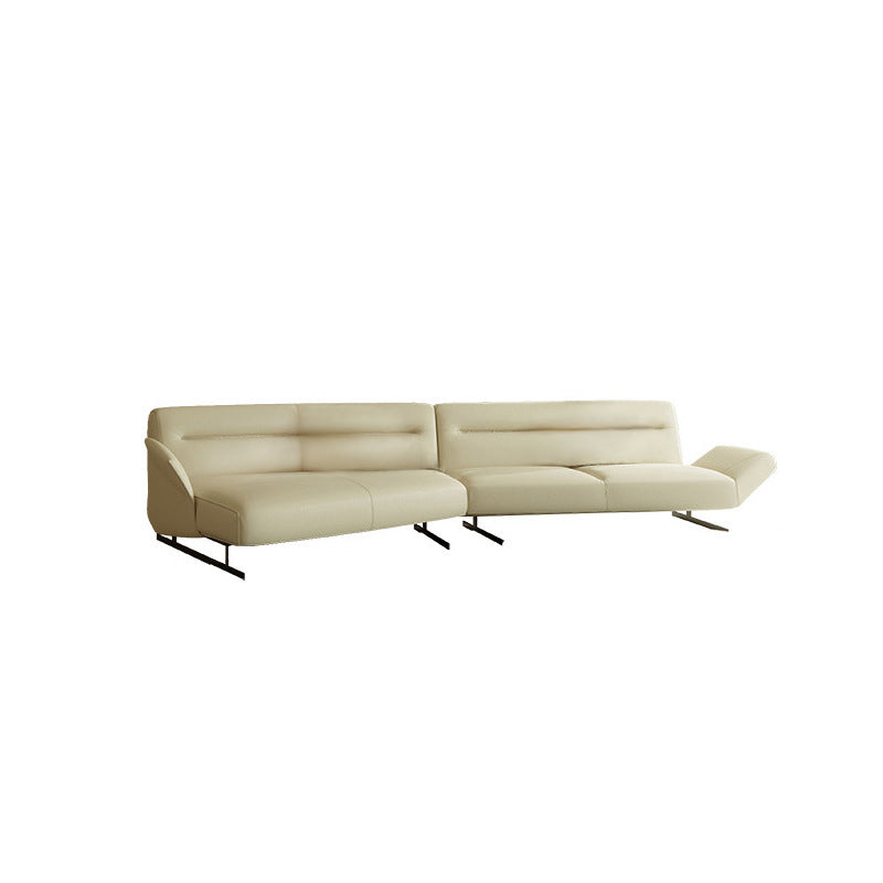 Orosei First Layer Leather Sofa 137.79"D(Left)