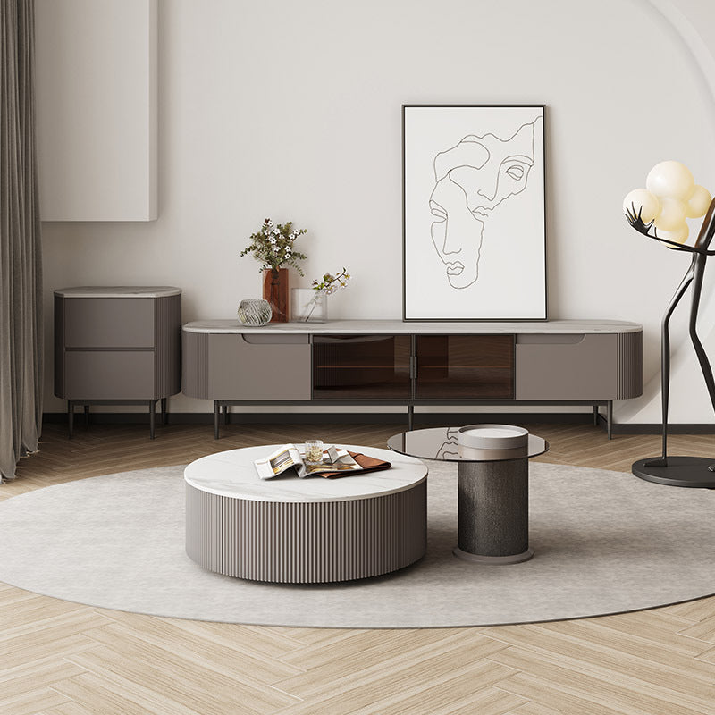 Lazio Grey Slate Italian TV Cabinet 78.74"D