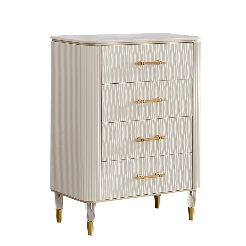 Trevigio White Marble Dresser (4 drawers) 25.59"D