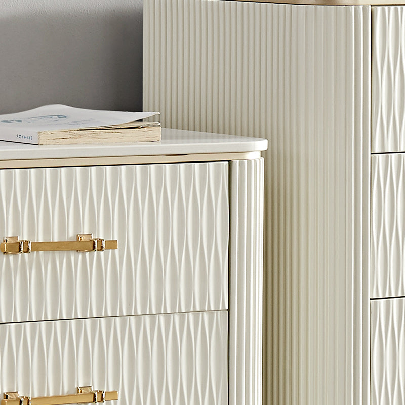 Trevigio White Marble Dresser (4 drawers) 25.59"D