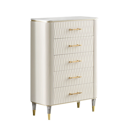 Trevigio White Marble Dresser (4 drawers) 25.59"D