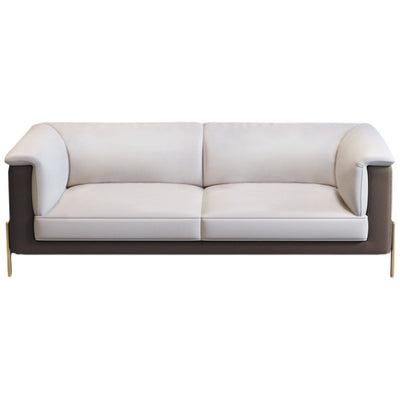 Orosei Green Leather Sofa 85.82"D