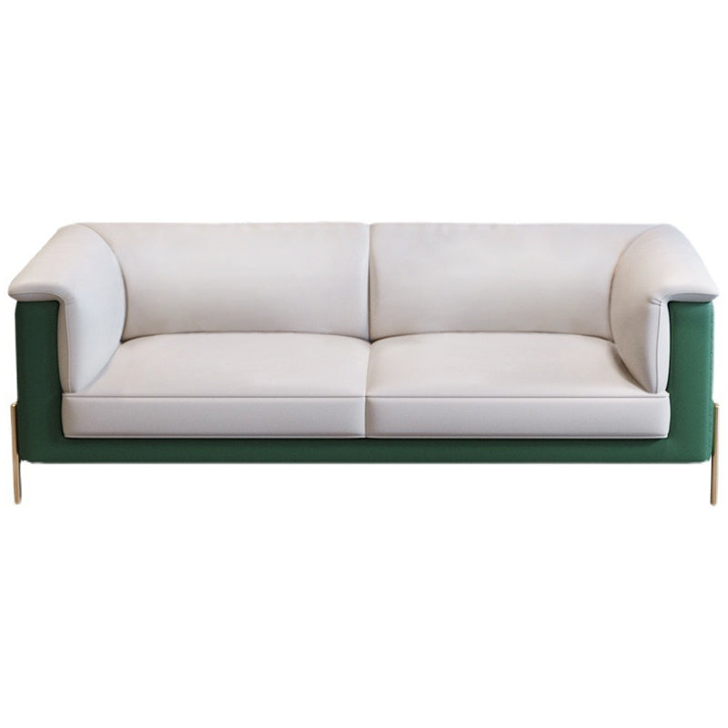 Orosei Green Leather Sofa 85.82"D