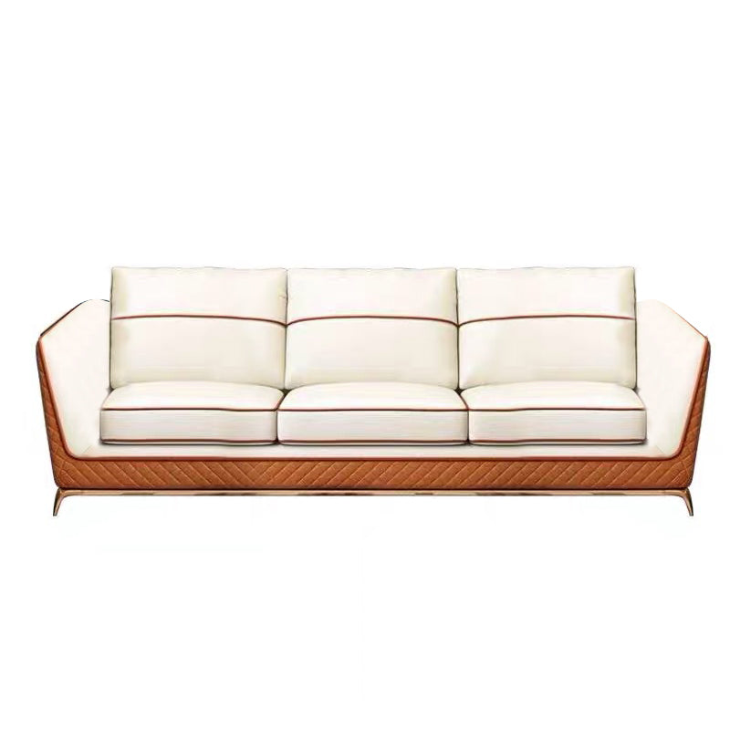 Orosei First Layer Leather Sofa 84.64"D