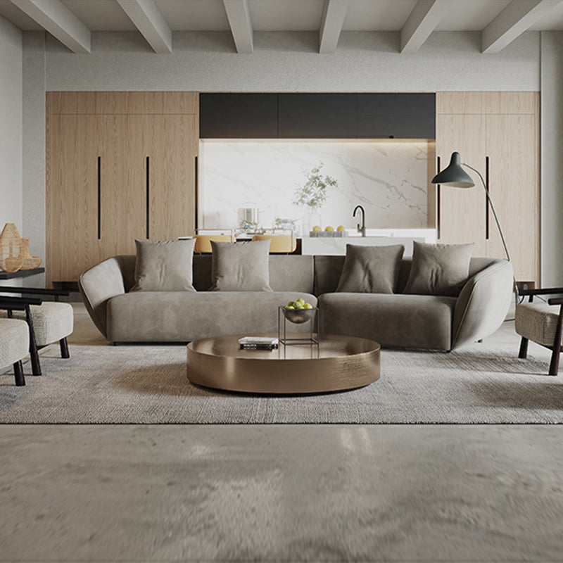 Pozzallo Grey Lint Sofa 86.61"D