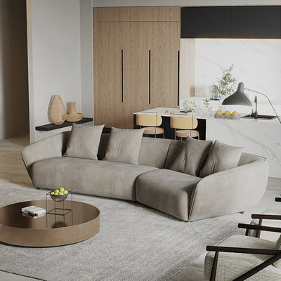 Pozzallo Grey Lint Sofa 86.61"D