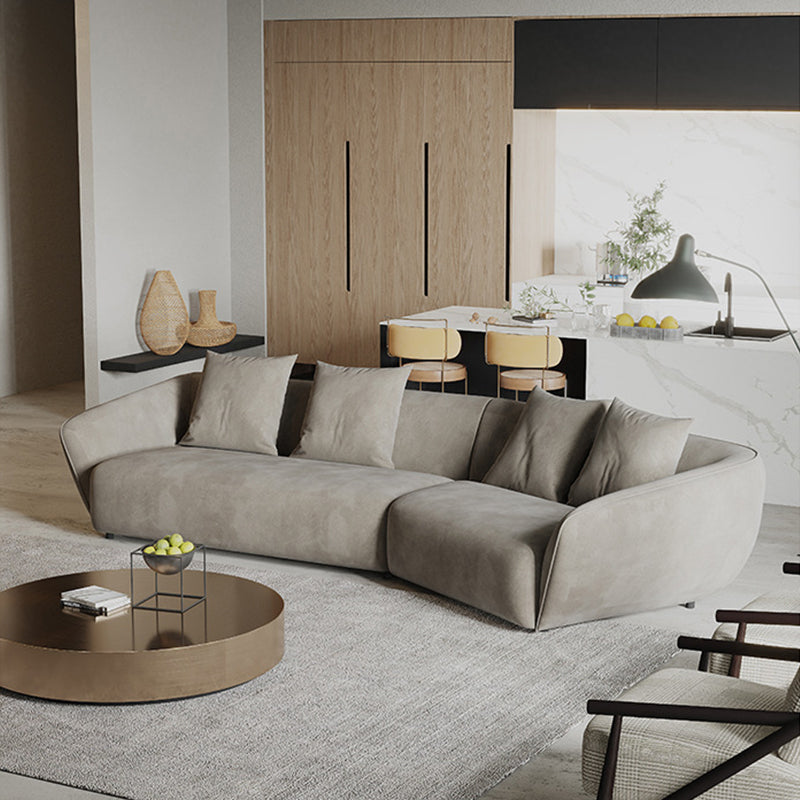 Pozzallo Grey Lint Sofa 86.61"D