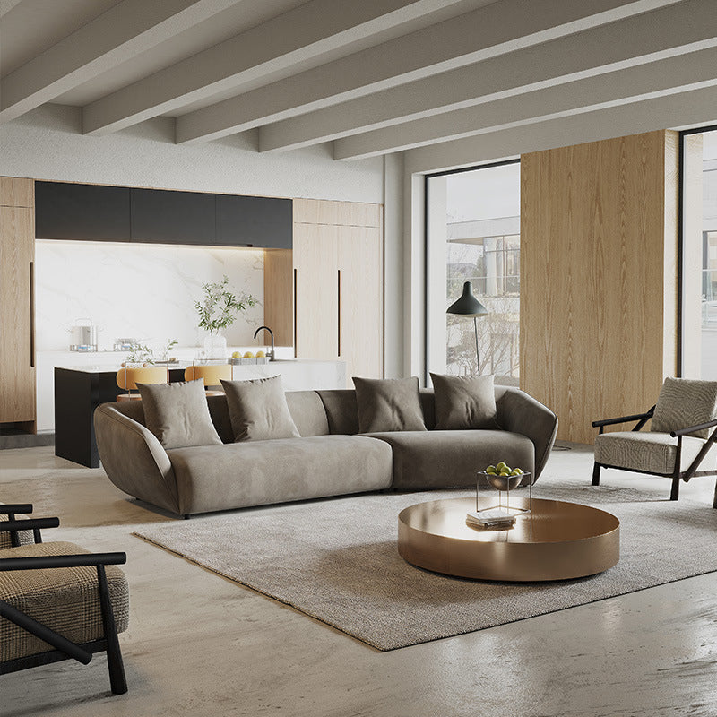 Pozzallo Grey Lint Sofa 86.61"D